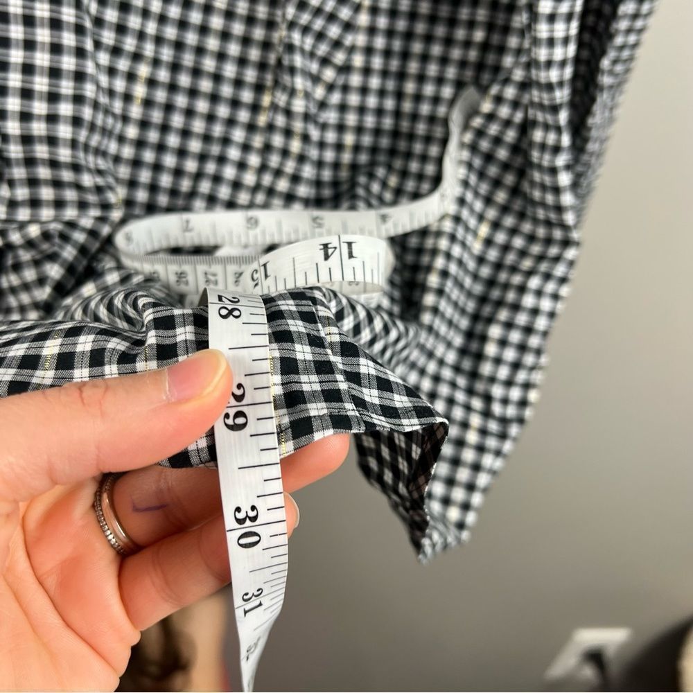 Talbots wrinkle resistant metallic thread gingham… - image 7